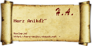 Herz Anikó névjegykártya